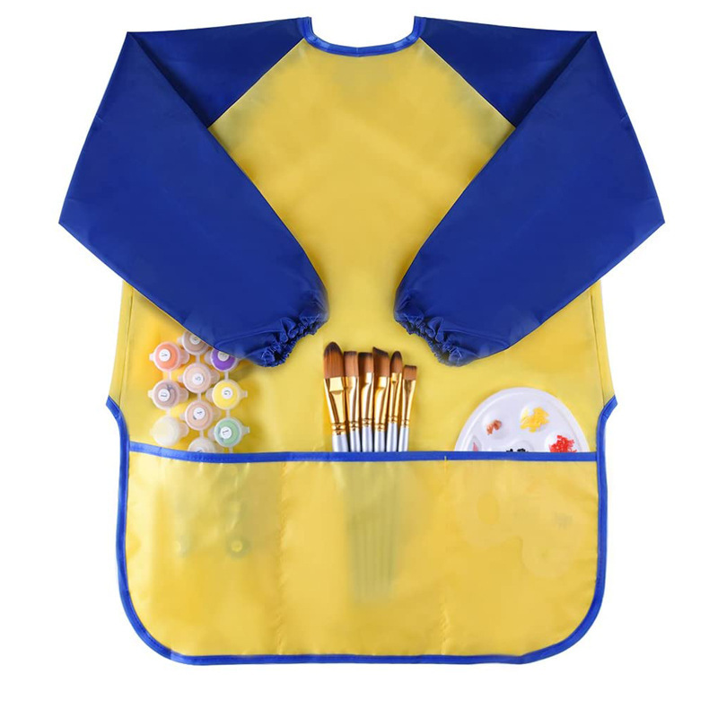 Baby Food Apron - مريلة تغذية للأطفال الأولاد والبنات بأكمام