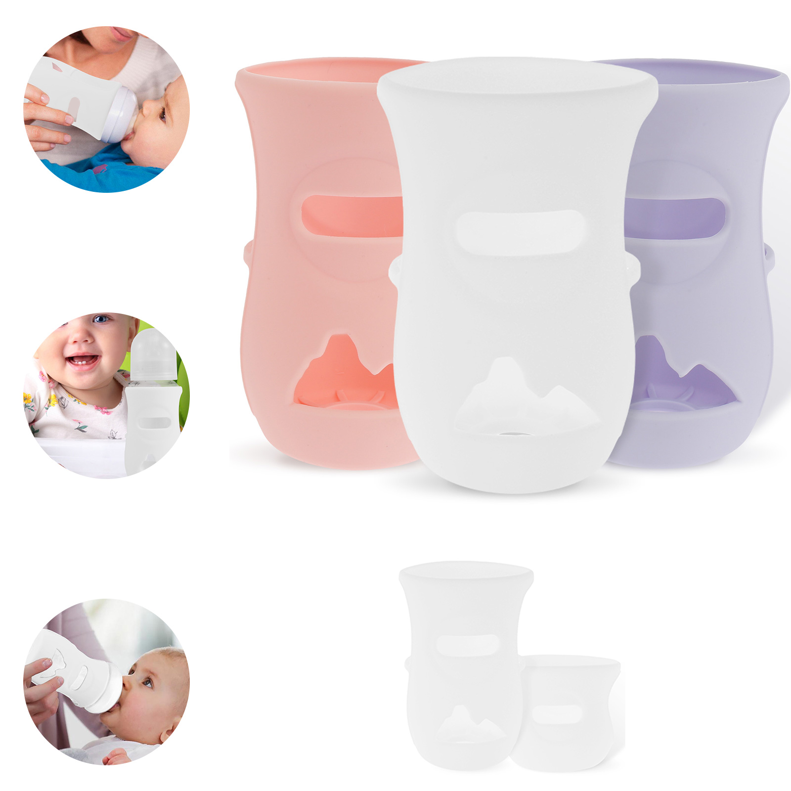 Baby Food Packaging - غطاء زجاجة أطفال من السيليكون بأكمام