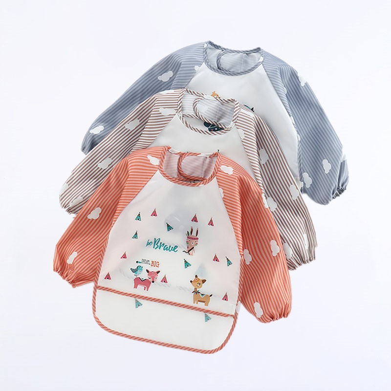 Baby Food Apron - الطفل المرايل لطيف ملون الكرتون مريلة