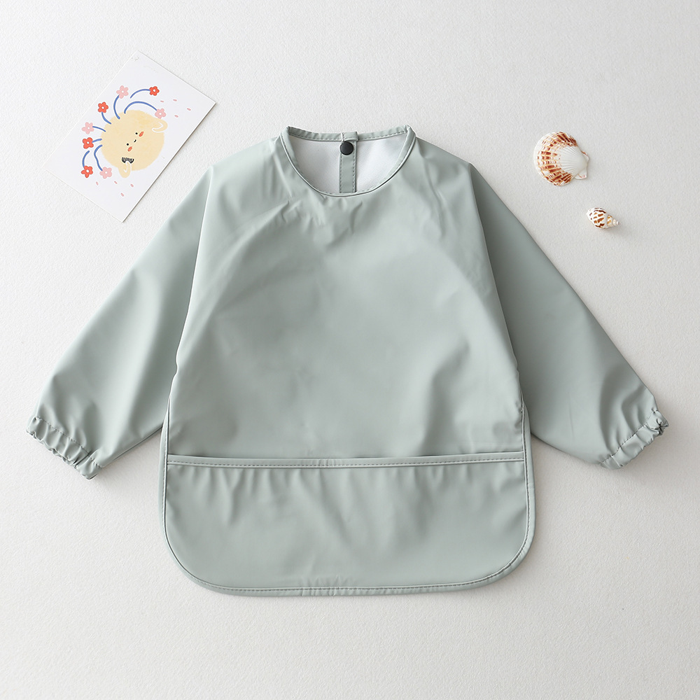 مرايل تغذية الأطفال بلون سادة  - مراجعة Baby Food Apron وسعره