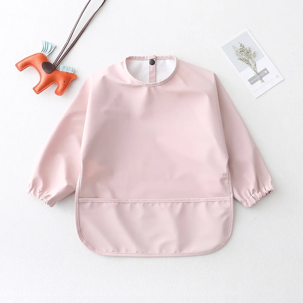 مرايل تغذية الأطفال بلون سادة  - مراجعة Baby Food Apron وسعره