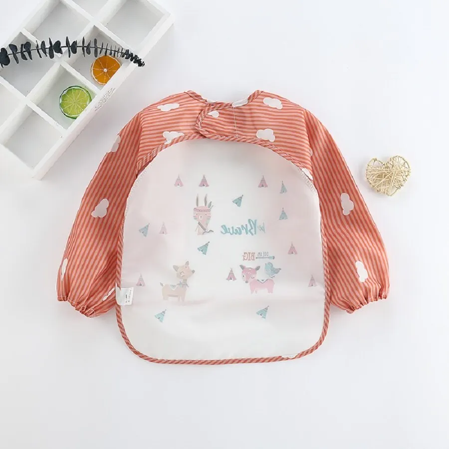 For1-3Year طفل وشاح طويل الأكم - مراجعة Baby Food Apron وسعره