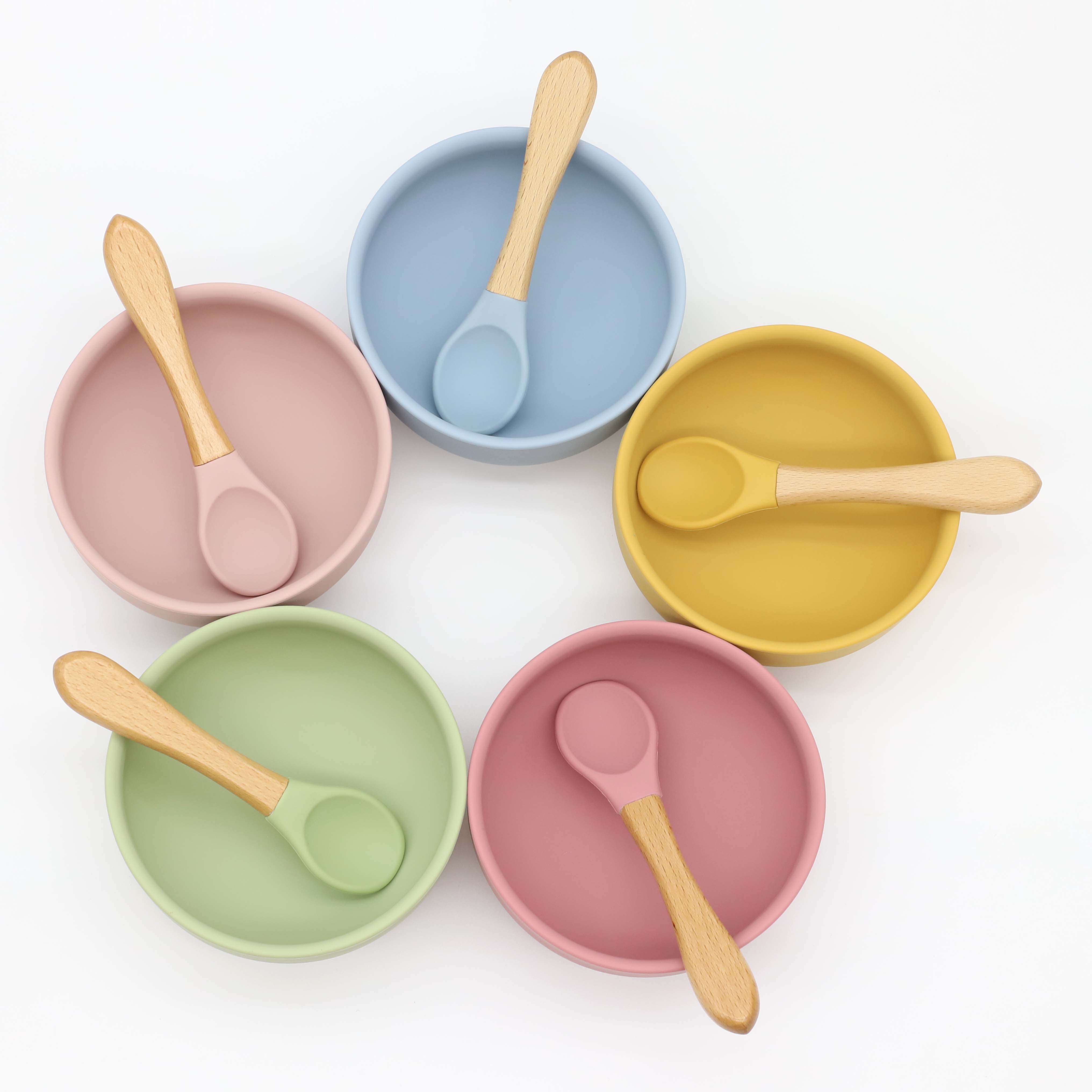 وعاء سيليكون مع كوب شفط، ملعقة - مراجعة Baby Food Quantity وسعره