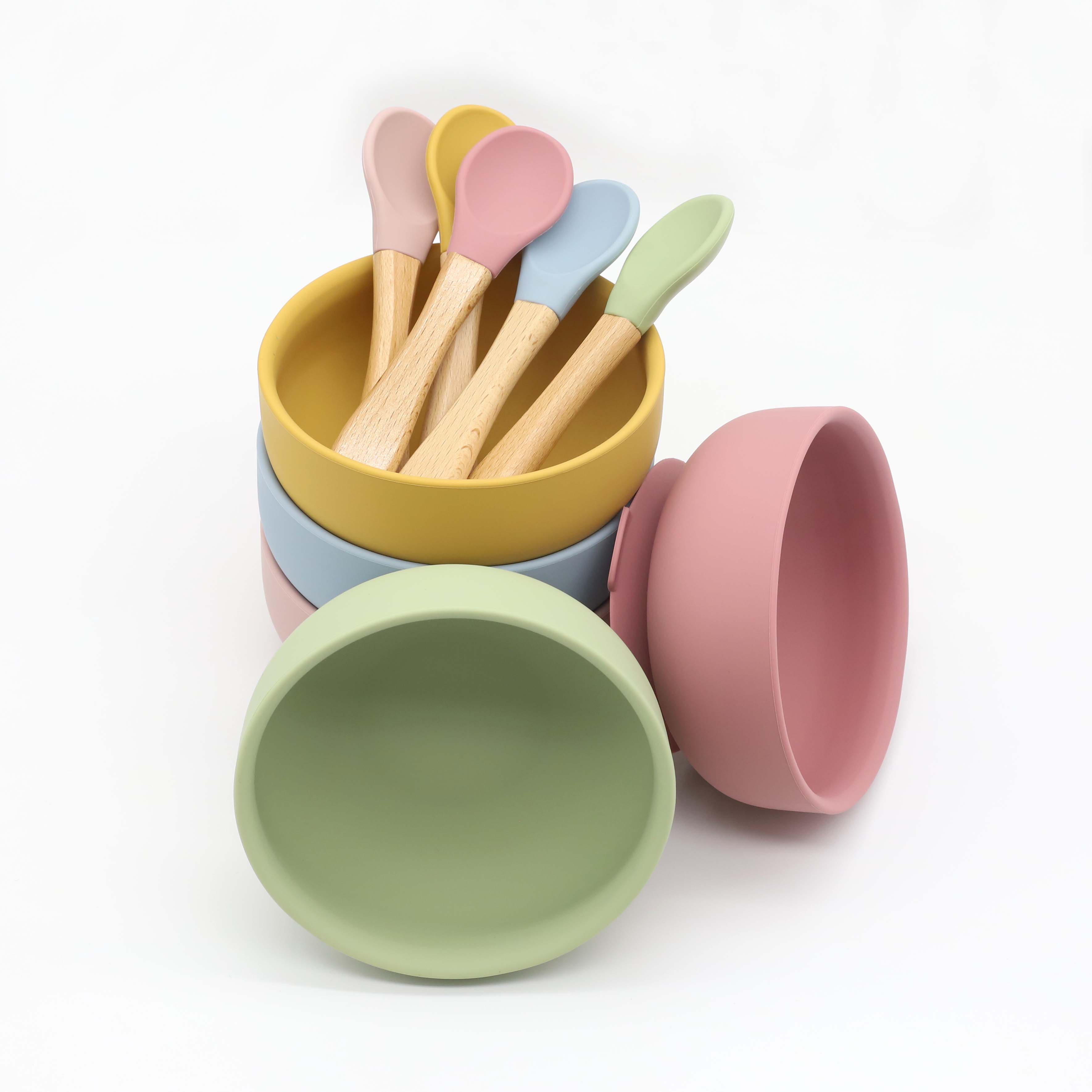 وعاء سيليكون مع كوب شفط، ملعقة - مراجعة Baby Food Quantity وسعره