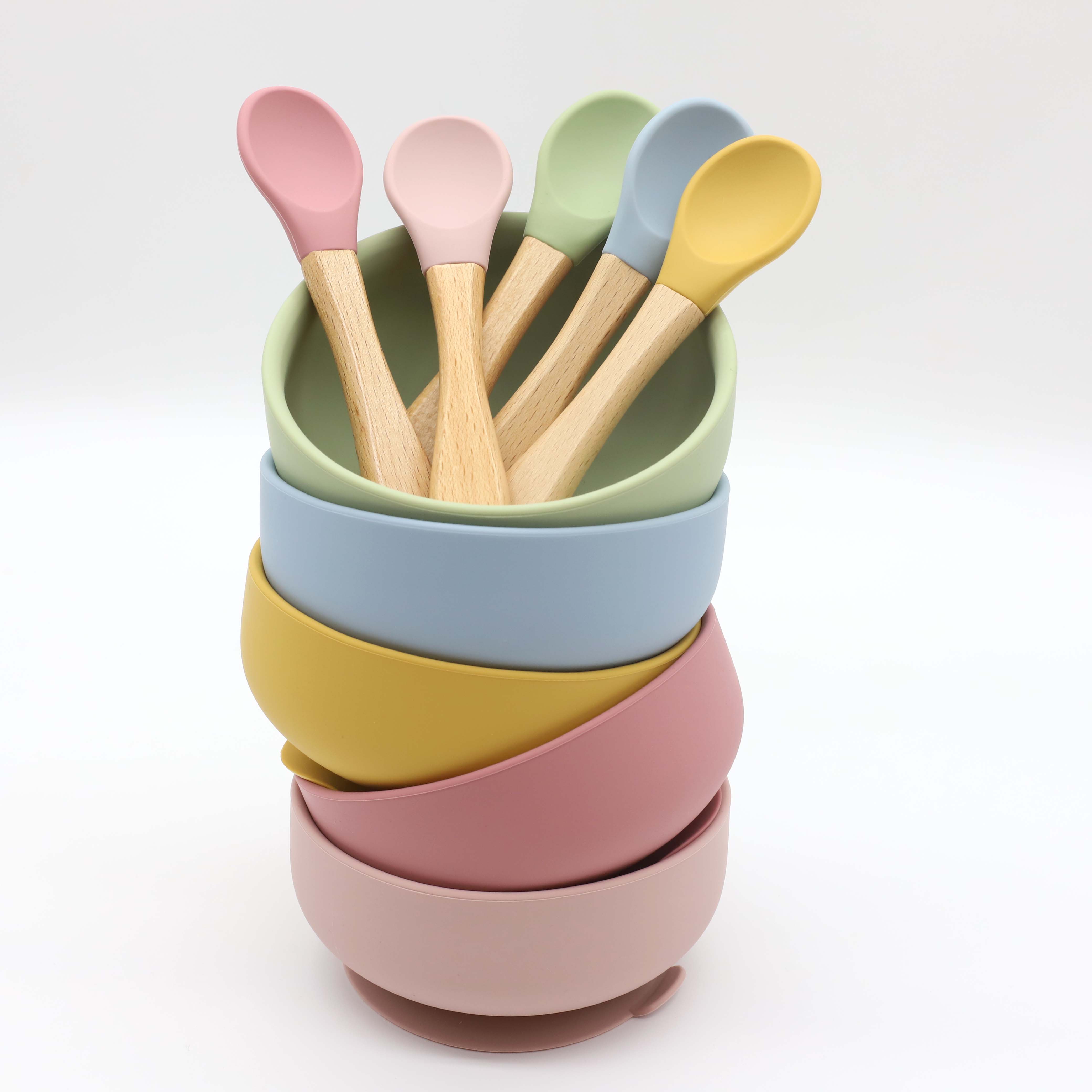 وعاء سيليكون مع كوب شفط، ملعقة - مراجعة Baby Food Quantity وسعره