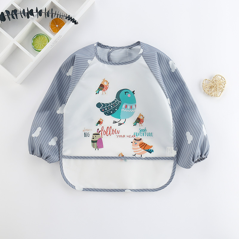 الطفل المرايل لطيف ملون الكرتو - مراجعة Baby Food Apron وسعره